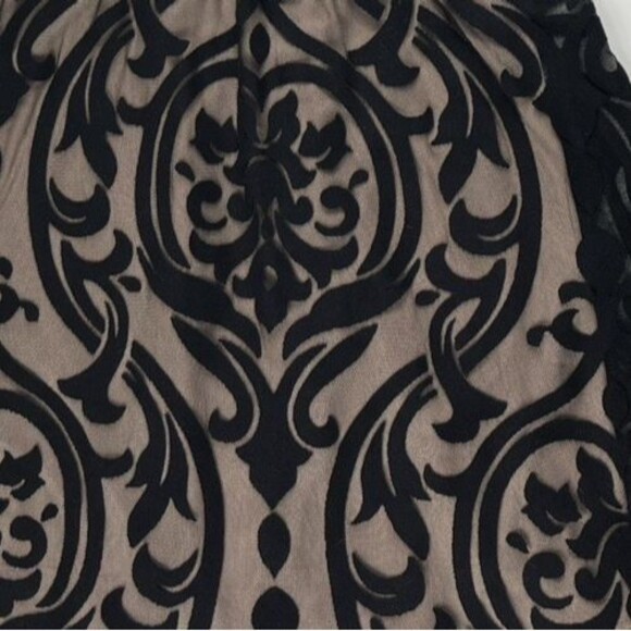 Soieblu Black Lace Overlay Beige Lining Dress Size Medium Romantic Whimsigoth - Picture 15 of 16